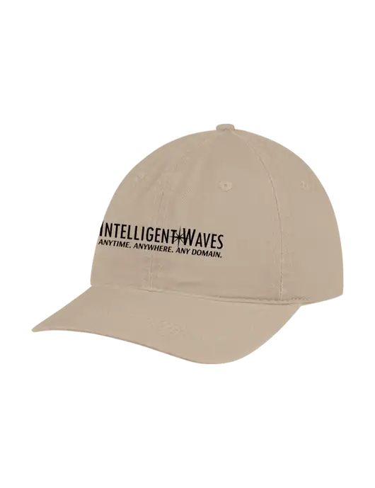 Garment Washed Unstructured Twill Tan Cap w/Intelligent Waves Logo