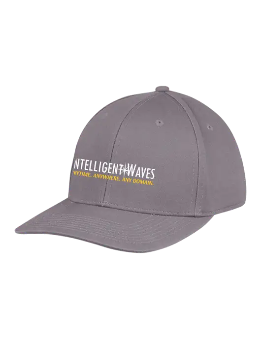 Premium Modern Structured Twill Charcoal Snapback Cap w/Intelligent Waves Logo