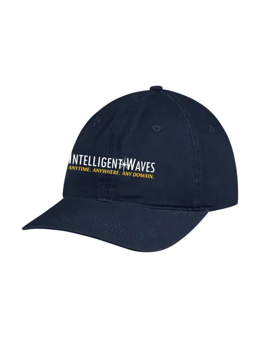 Garment Washed Unstructured Twill Navy Cap w/Intelligent Waves Logo