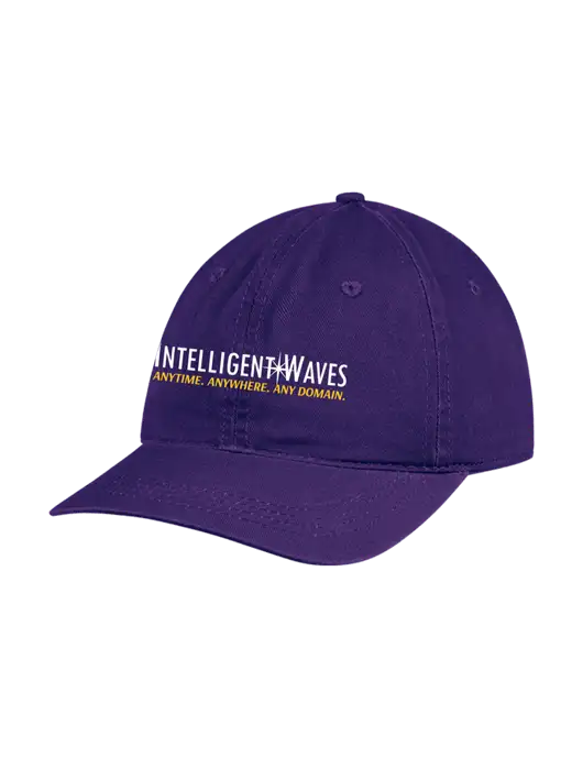 Garment Washed Unstructured Twill Purple Cap w/Intelligent Waves Logo
