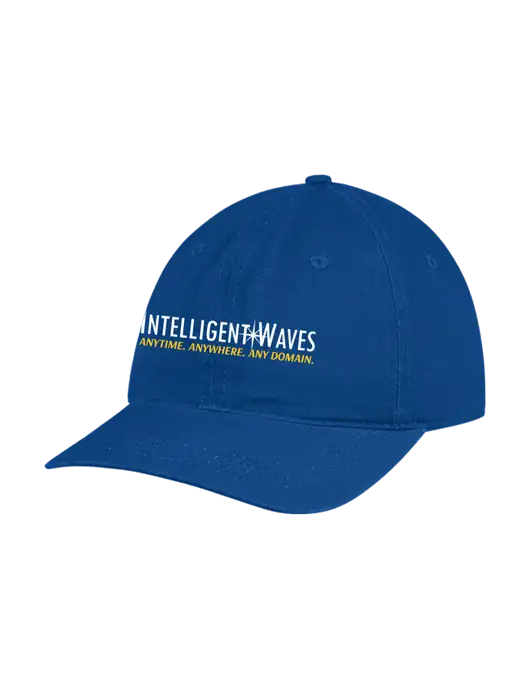 Garment Washed Unstructured Twill Royal Cap w/Intelligent Waves Logo