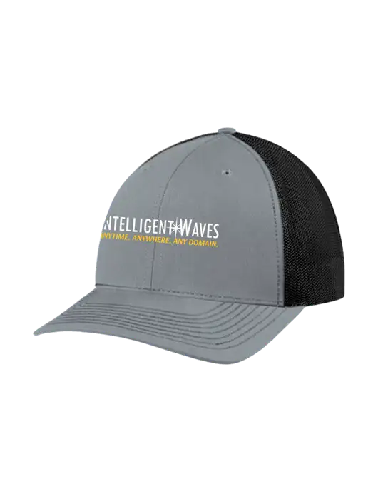 Richardson Adjustable Snapback Original 112 Trucker Cap Heather Grey w/Black Mesh w/Intelligent Waves Logo