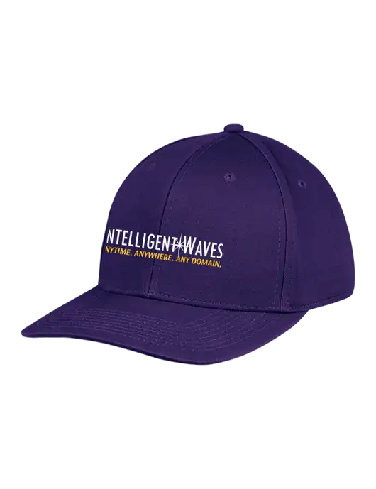 Premium Modern Structured Twill Purple Snapback Cap w/Intelligent Waves Logo