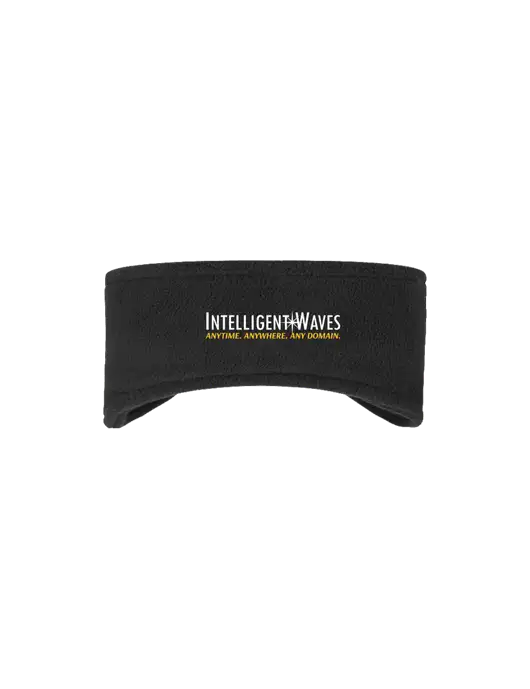 Black Stretch Fleece Headband w/Intelligent Waves Logo