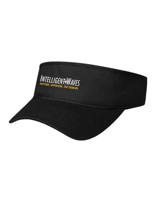 Black Cap Visor w/Intelligent Waves Logo