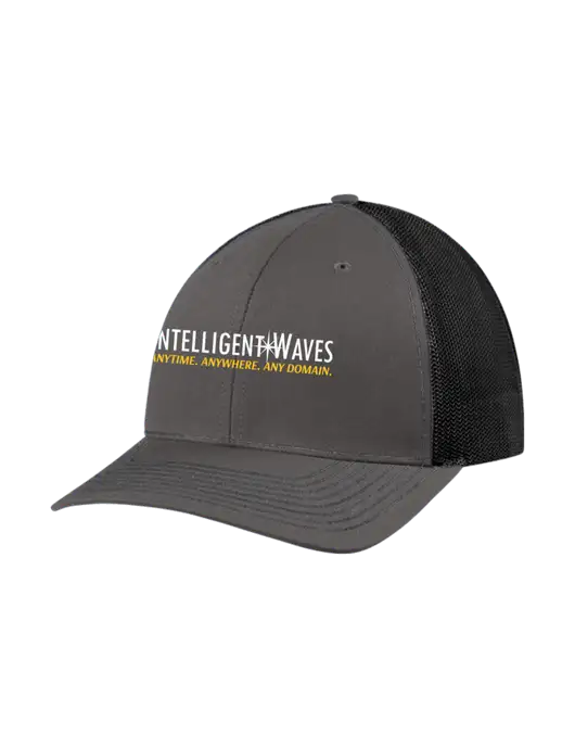 Richardson Adjustable Snapback Original 112 Trucker Cap Dark Grey w/Black Mesh w/Intelligent Waves Logo