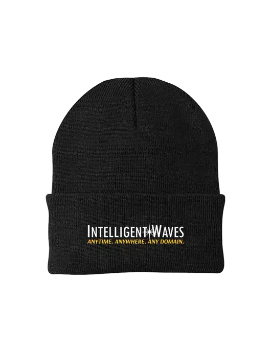 Black Knit Cap w/Intelligent Waves Logo