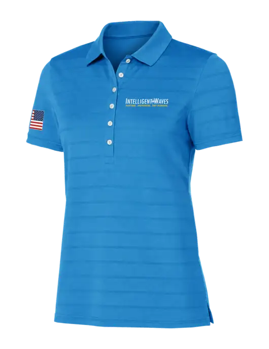 Callaway Womens Royal Blue Ventilated Polo w/Intelligent Waves Logo, US Flag Logo