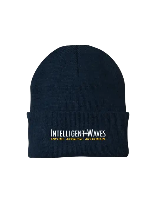 Navy Knit Cap w/Intelligent Waves Logo