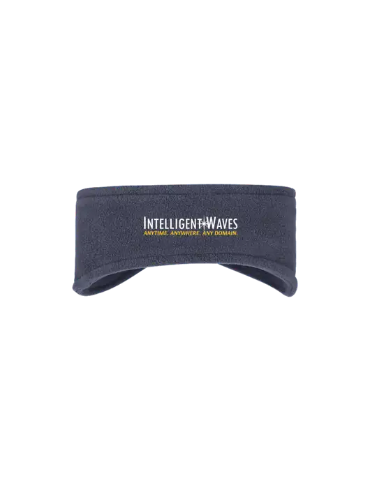 Navy Stretch Fleece Headband w/Intelligent Waves Logo
