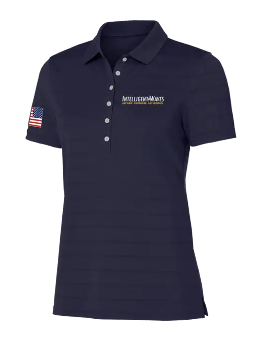 Callaway Womens Navy Ventilated Polo w/Intelligent Waves Logo, US Flag Logo