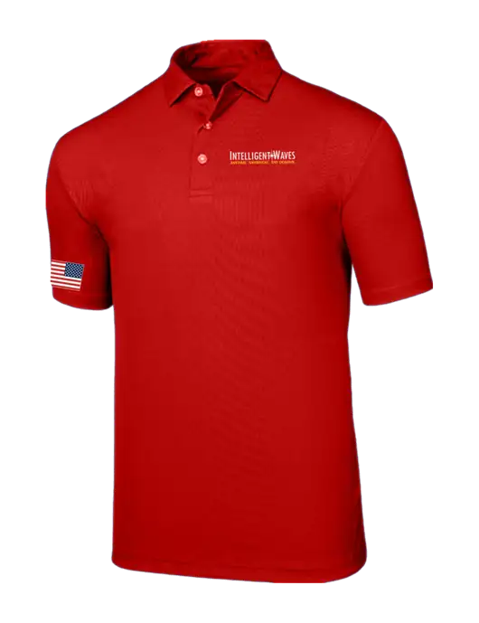Callaway Birdseye Red Polo w/Intelligent Waves Logo, US Flag Logo