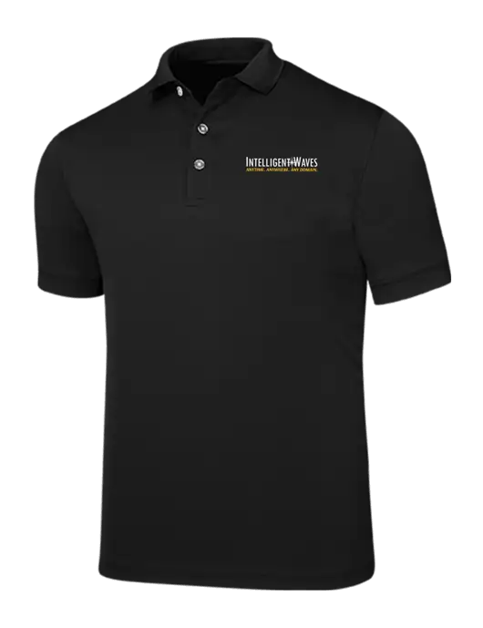 Callaway Ottoman Black Polo w/Intelligent Waves Logo, US Flag Logo