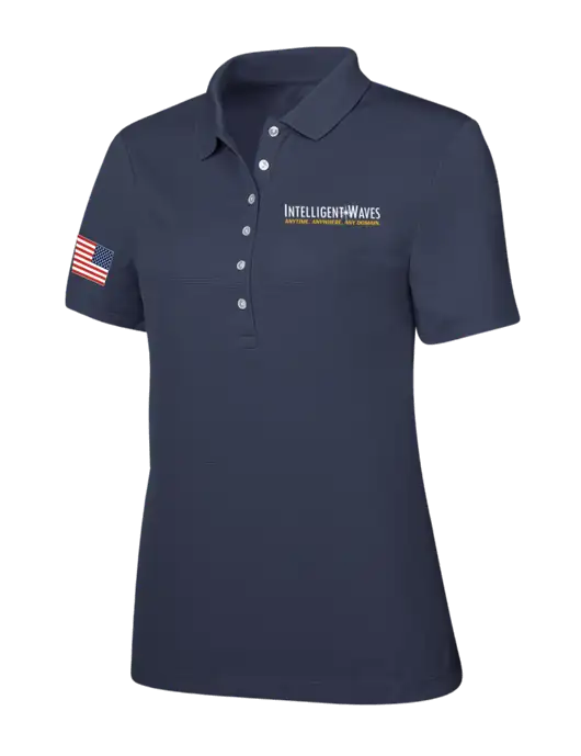 Callaway Womens Ottoman Navy Polo w/Intelligent Waves Logo, US Flag Logo