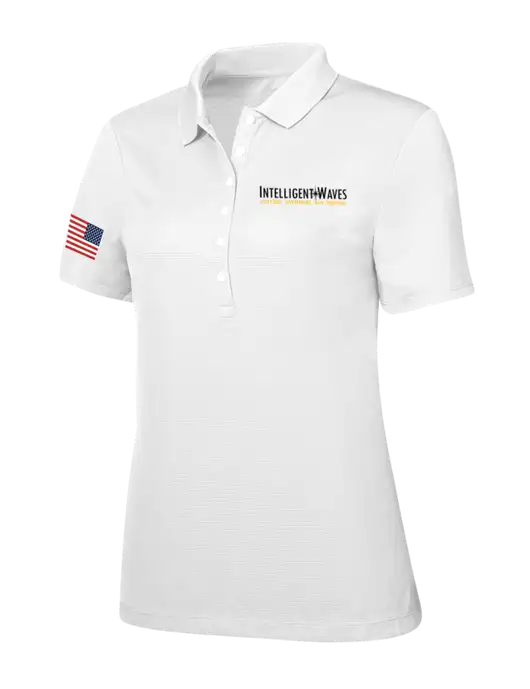 Callaway Womens Ottoman Bright White Polo w/Intelligent Waves Logo, US Flag Logo