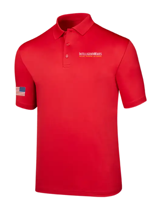 Callaway Opti-Dri Red Chev Polo w/Intelligent Waves Logo, US Flag Logo