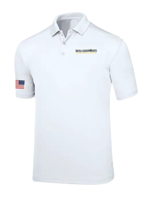 Callaway Core Bright White Performance Polo w/Intelligent Waves Logo, US Flag Logo