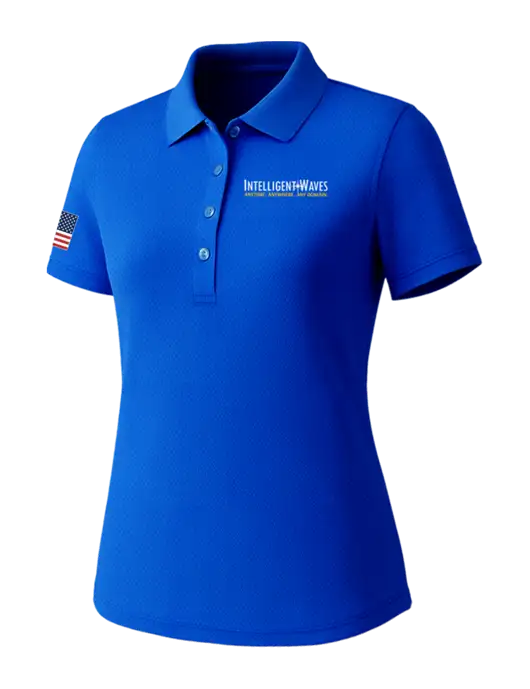 Callaway Womens Core Royal Performance Polo w/Intelligent Waves Logo, US Flag Logo
