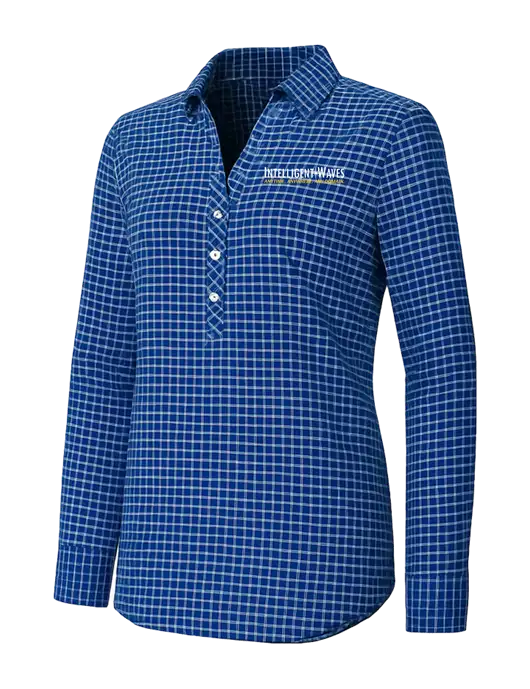 Womens Navy/White City Stretch Shirt w/Intelligent Waves Logo