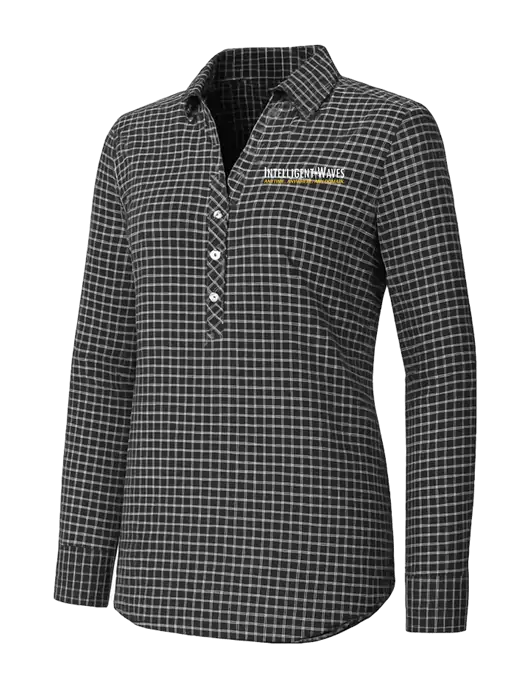 Womens Dark Grey/White City Stretch Shirt w/Intelligent Waves Logo