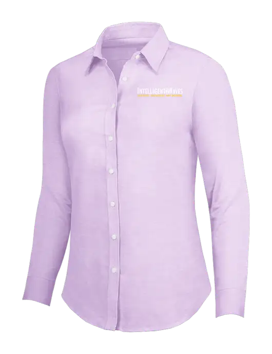 Soft Purple Womens SuperPro Oxford Shirt w/Intelligent Waves Logo