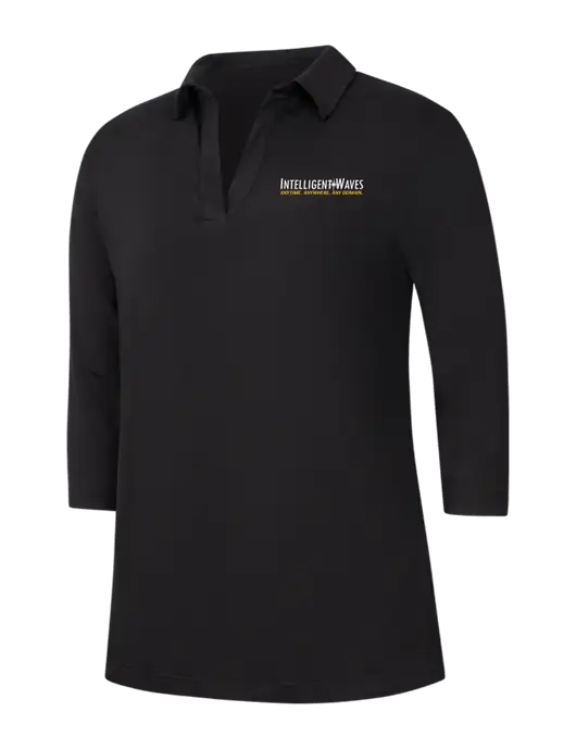 Womens Black Luxe Knit Tunic w/Intelligent Waves Logo