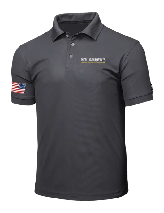 OGIO Charcoal Grey Caliber 2.0 Polo w/Intelligent Waves Logo, US Flag Logo