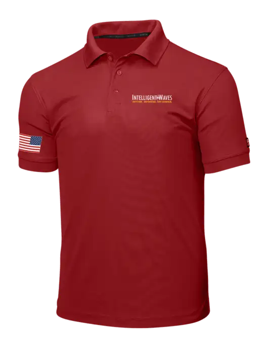 OGIO Red Caliber 2.0 Polo w/Intelligent Waves Logo, US Flag Logo