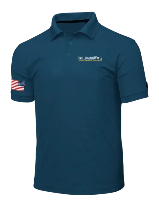 OGIO Light Navy Caliber 2.0 Polo w/Intelligent Waves Logo, US Flag Logo