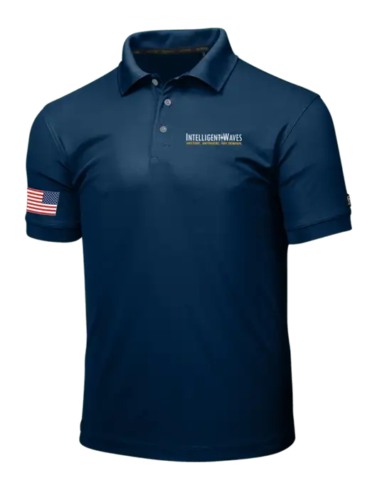 OGIO Navy Caliber 2.0 Polo w/Intelligent Waves Logo, US Flag Logo