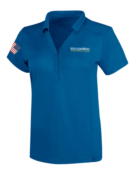 OGIO Royal Blue Womens Framework Polo w/Intelligent Waves Logo, US Flag Logo