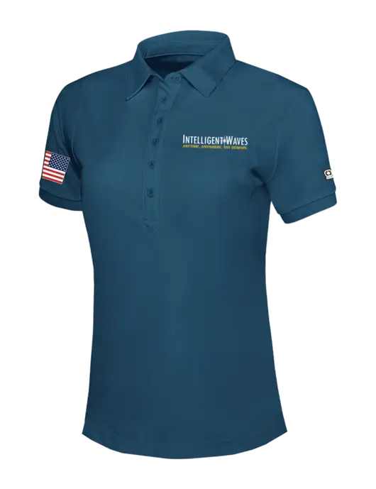 OGIO Womens Light Navy Jewel Polo w/Intelligent Waves Logo, US Flag Logo