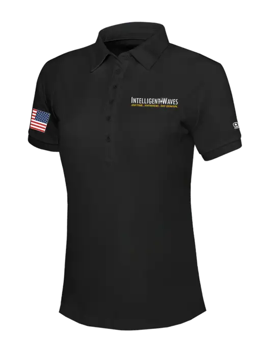 OGIO Womens Blacktop Jewel Polo w/Intelligent Waves Logo, US Flag Logo