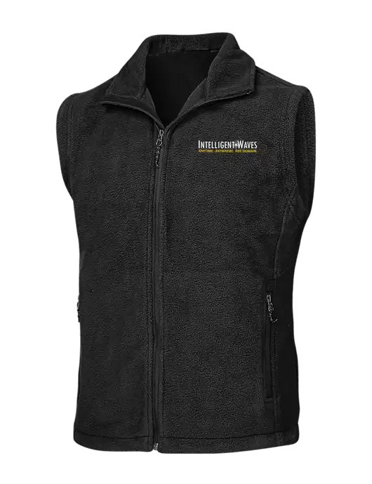 Black Fleece Vest w/Intelligent Waves Logo