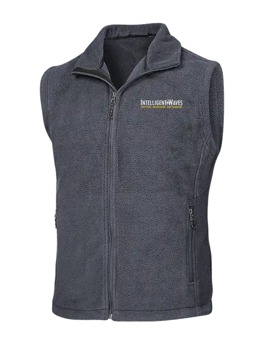 Dark Grey Fleece Vest w/Intelligent Waves Logo