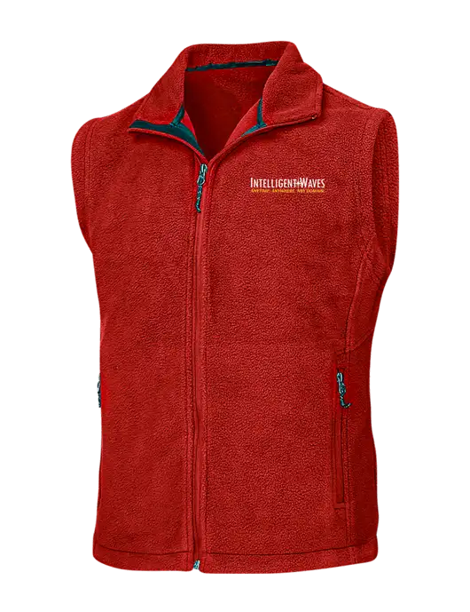 Red Fleece Vest w/Intelligent Waves Logo