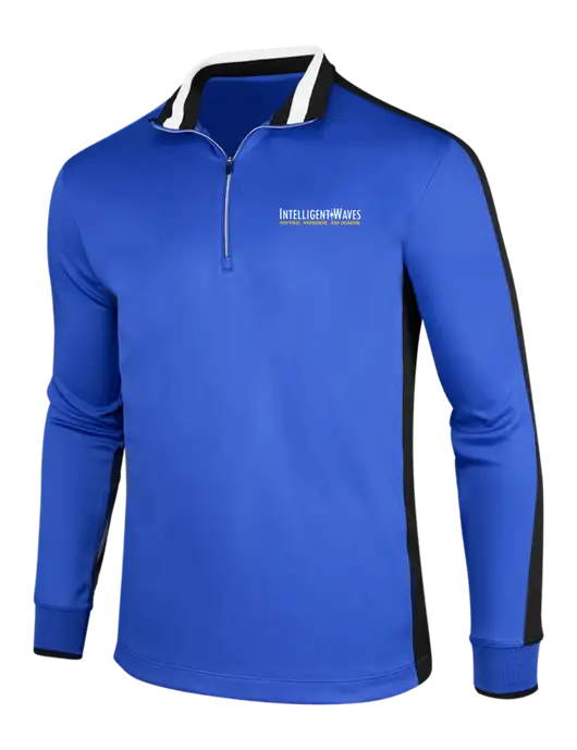 NIKE Game Royal/Black/White Dry-Fit 1/2 Zip Cover-Up w/Intelligent Waves Logo