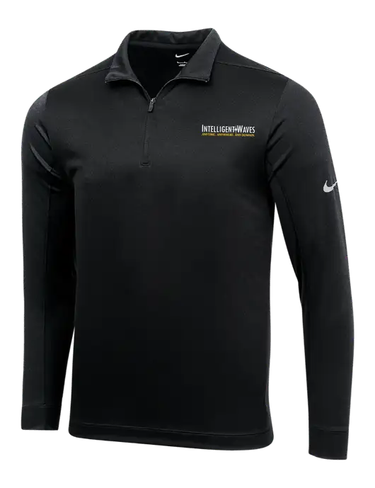 NIKE Black Dry 1/2 Zip Cover-Up w/Intelligent Waves Logo
