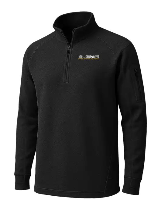 Black Tech Fleece 1/4 Zip Pullover w/Intelligent Waves Logo