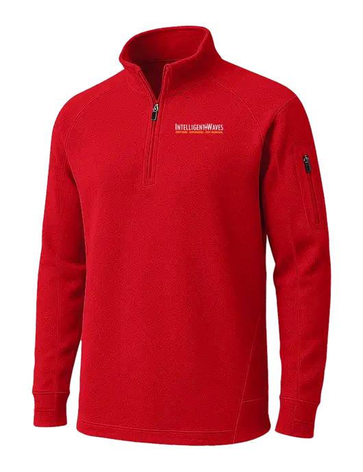 True Red Tech Fleece 1/4 Zip Pullover w/Intelligent Waves Logo