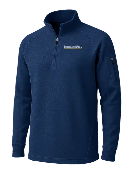 True Navy Tech Fleece 1/4 Zip Pullover w/Intelligent Waves Logo