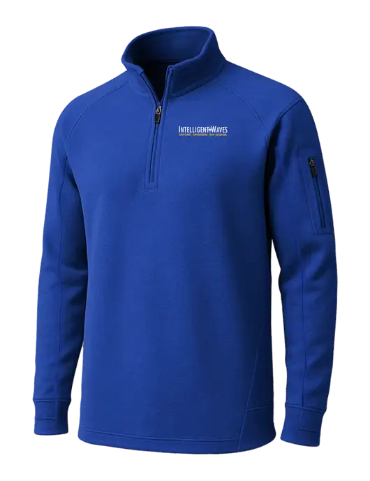 True Royal Tech Fleece 1/4 Zip Pullover w/Intelligent Waves Logo