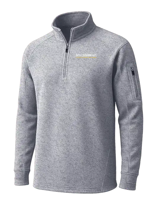Grey Heather Tech Fleece 1/4 Zip Pullover w/Intelligent Waves Logo
