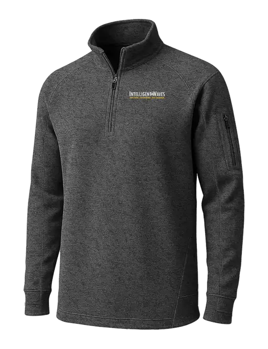 Graphite Heather Tech Fleece 1/4 Zip Pullover w/Intelligent Waves Logo