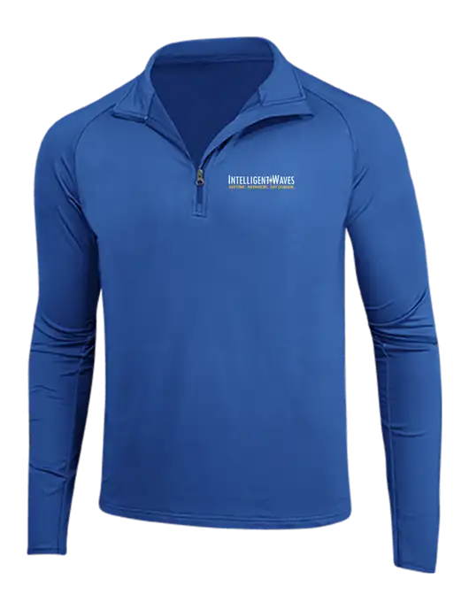 Dark Royal Sport Wick Stretch 1/4 Zip Pullover w/Intelligent Waves Logo