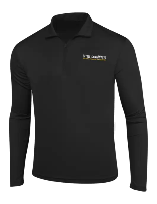 Black PosiCharge Competitor 1/4 Zip Pullover w/Intelligent Waves Logo