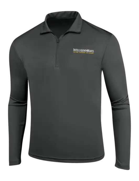 Dark Grey PosiCharge Competitor 1/4 Zip Pullover w/Intelligent Waves Logo