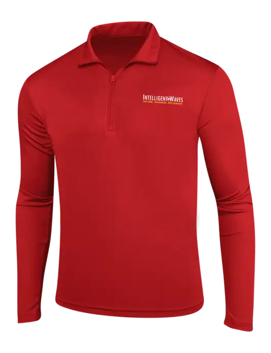 Red PosiCharge Competitor 1/4 Zip Pullover w/Intelligent Waves Logo