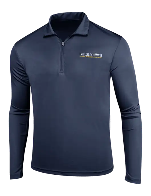 Navy PosiCharge Competitor 1/4 Zip Pullover w/Intelligent Waves Logo