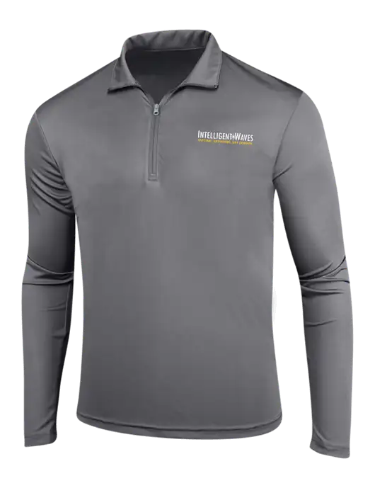 Medium Grey PosiCharge Competitor 1/4 Zip Pullover w/Intelligent Waves Logo